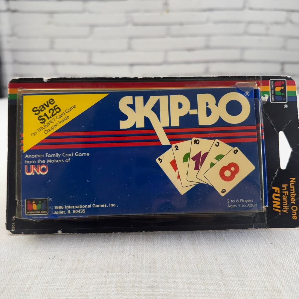 Vintage 1986 Skip-Bo Card Game International Games Inc Sealed New Old Stock 2050